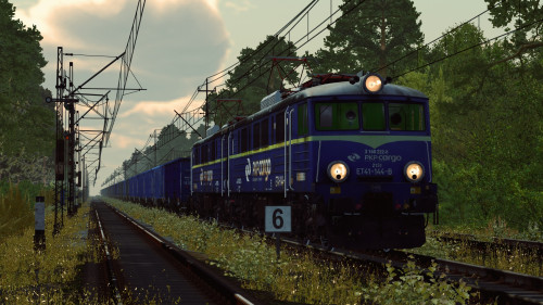 ET41 + Eaos (węgiel, niebieskie wagony)